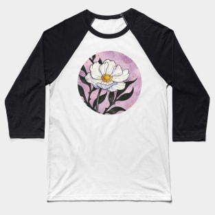 White Anemone Baseball T-Shirt